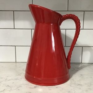 STOKES Ceramic Red Pitcher Jug Rope Design